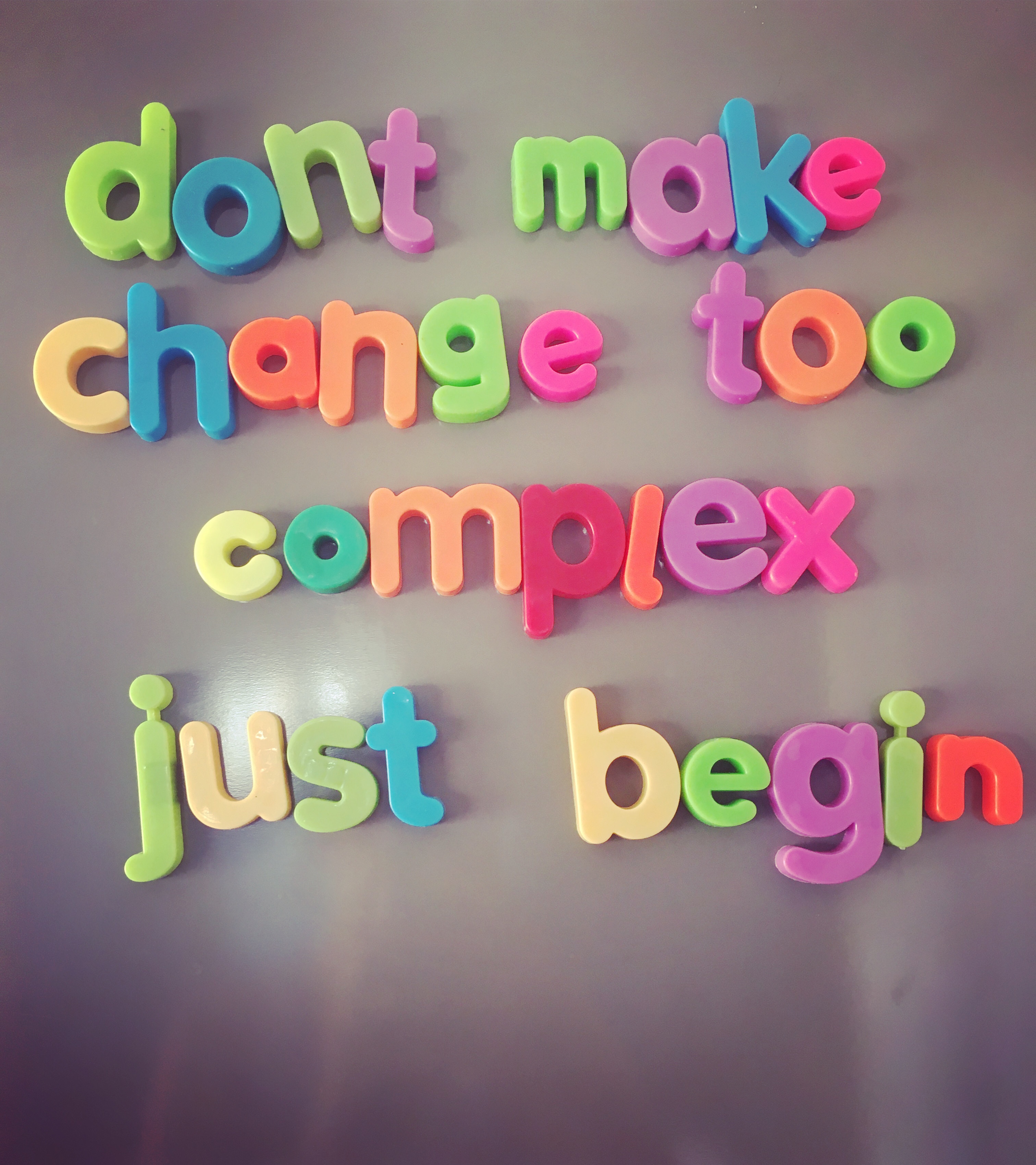 Don’t make change too complex, just begin. | Whatmyfridgesays